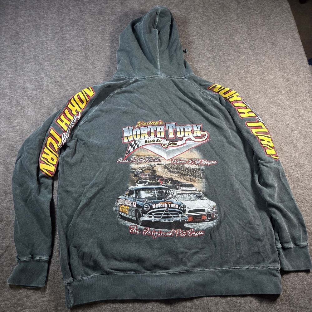 Vintage North Turn Racing Original Pit Crew Beach Bar jacket Size XXL Green